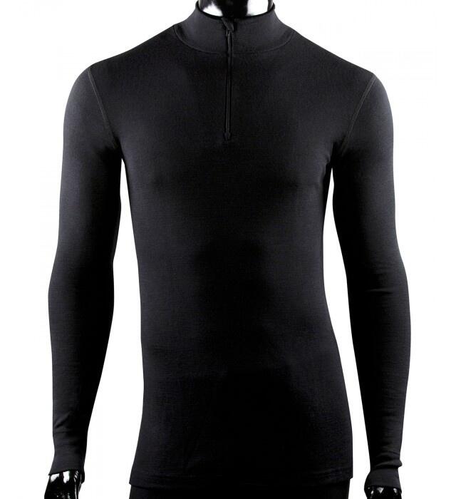 Sort Merino Uld Bluse Med Lynas Unisex Klazig